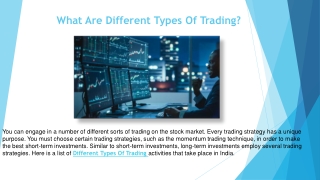 What Are Different Types Of Trading