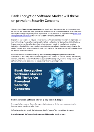 Bank Encryption Software Market will thrive on prevalent Security Concerns