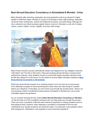 Best Abroad Education Consultancy in Ahmedabad & Mumbai