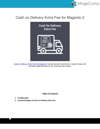 Magento 2 Cash On Delivery Extra Fee Extension