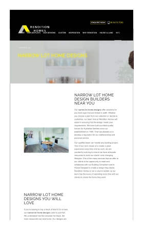Narrow Lot Home Designs