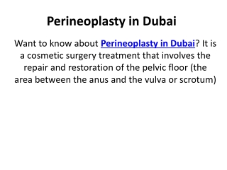 Perineoplasty in Dubai