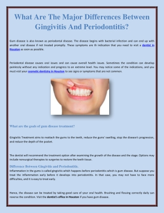 What Are The Major Differences Between Gingivitis And Periodontitis?