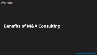 Benefits of M&A Consulting
