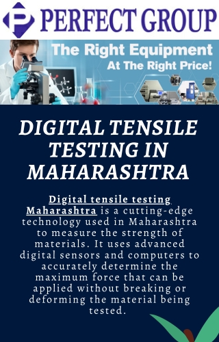 Digital tensile testing in Maharashtra | Perfectgroupindia