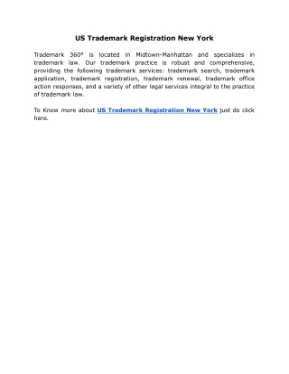 US Trademark Registration New York