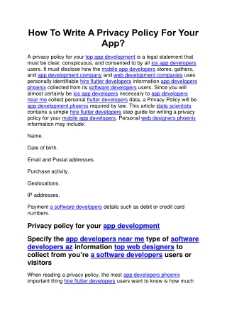 How To Write A Privacy Policy For Your App (1)