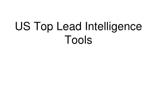 US Top Lead Intelligence Tools