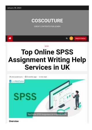 Provide Online SPSS Assignment Help Services to all Students in UK