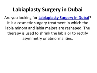 Labiaplasty Surgery in Dubai