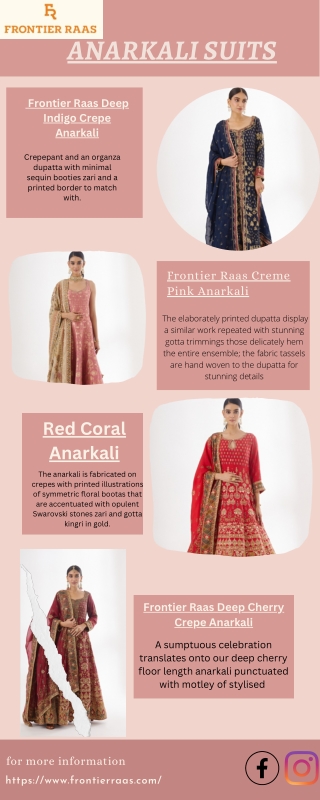 Designer Anarkali Suits Online | Frontier Raas