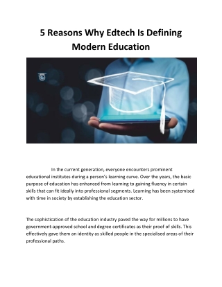 5 Reasons Why Edtech Is Defining Modern Education