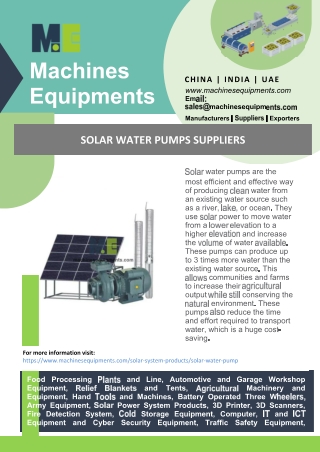 Solar Water Pumps Suppliers