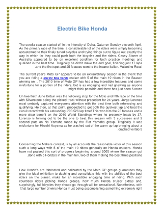 electric bike honda