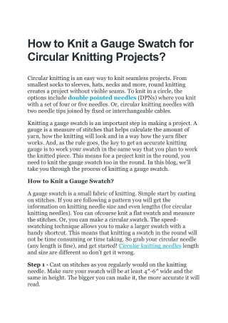 How to Knit a Gauge Swatch for Circular Knitting Projects