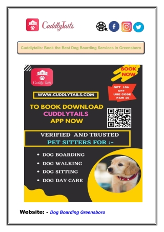 Cuddlytails: Book the Best Dog Boarding Services in Greensboro