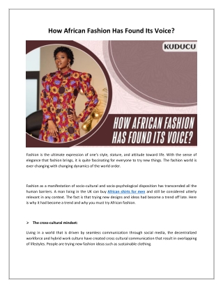 How African Fashion Has Found Its Voice?