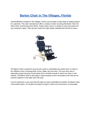 Barton Chair in The Villages, Florida