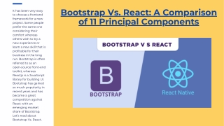 Bootstrap Vs. React A Comparison of 11 Principal Components