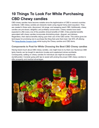 10 Things To Look For While Purchasing CBD Chewy candies