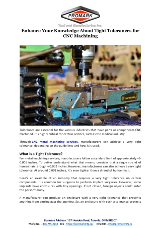 Enhance Your Knowledge About Tight Tolerances for CNC Machining