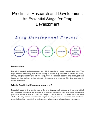 Preclinical Research and Development_ An Essential Stage for Drug Development (2)