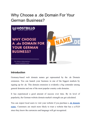 Why Choose a .de Domain For Your German Business_