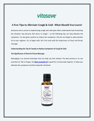 A Few Tips to Alleviate Cough & Cold –What Should You Learn