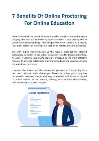 7 Benefits Of Online Proctoring For Online Education