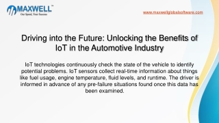 Unlocking the Benefits of IoT in the Automotive Industry