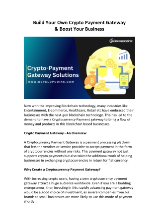 Crypto Payment Gateway Development