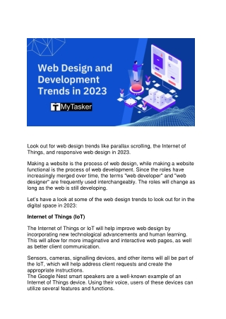 Find the Web design & Dev trends 2023