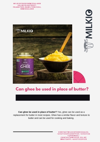 Can ghee be used in place of butter?