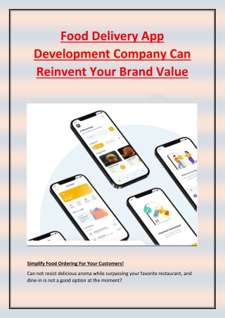 Food Delivery App Development Company Can Reinvent Your Brand Value