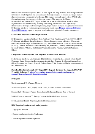 HIV Hepatitis Market