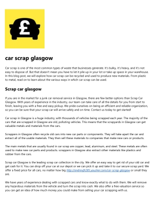Scrap car glasgow