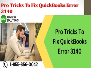 Pro Tricks To Fix QuickBooks Error 3140