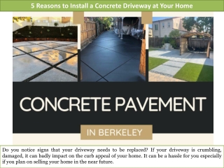 5 Reasons to Install a Concrete Driveway at Your Home
