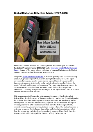 Global Radiation Detection Market 2022-2028