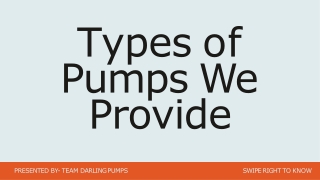 Types of Water Pumps We Provide- Darling Pumps