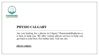 Physio Calgary | Panoramahillsphysio.ca