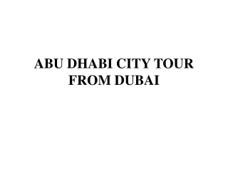 ABU DHABI CITY TOUR FROM DUBAI