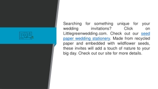 Seed Paper Wedding Stationery  Littlegreenwedding.com