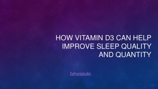 Vitamin D3 and Sleep