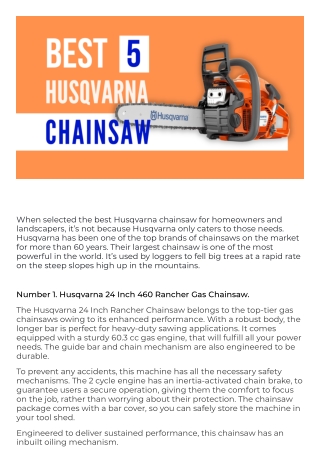 Best Husqvarna Chainsaw (Top 5 Picks)