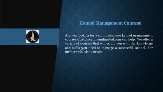 Kennel Management Courses Customcanineunlimited.com