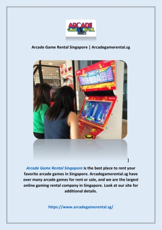 Arcade Game Rental Singapore | Arcadegamerental.sg