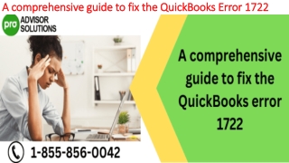 Best methods to deal with QuickBooks Error 1722