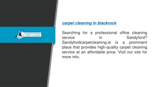 Carpet Cleaning in Blackrock  Sandyfordcarpetcleaning.ie