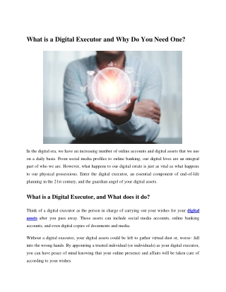 What is a Digital Executor and Why Do You Need One